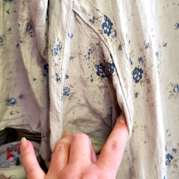 💥SOLD💥Hearts Desire 100% Hand Spun Raw Linen Dress Mary Grace - Picture 3 of 9